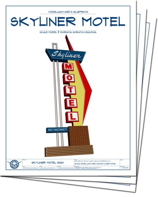 Skyliner Motel Sign Blueprints
